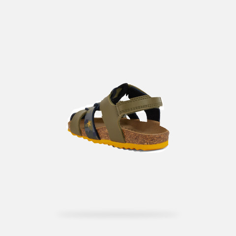 closed toe sandals SANDAL CHALKI TODDLER BOY Sage/Ochre Yellow - image number 3 | GEOX
