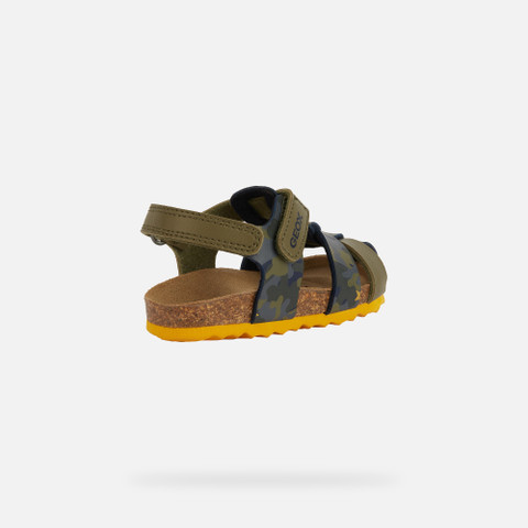closed toe sandals SANDAL CHALKI TODDLER BOY Sage/Ochre Yellow - image number 4 | GEOX