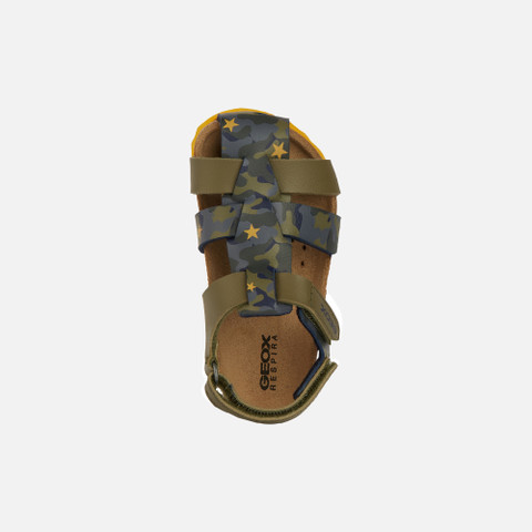 closed toe sandals SANDAL CHALKI TODDLER BOY Sage/Ochre Yellow - image number 5 | GEOX