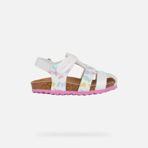 closed toe sandals SANDAL CHALKI TODDLER GIRL White/Multicolor - image number 1 | GEOX