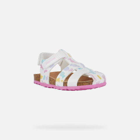 closed toe sandals SANDAL CHALKI TODDLER GIRL White/Multicolor - image number 2 | GEOX