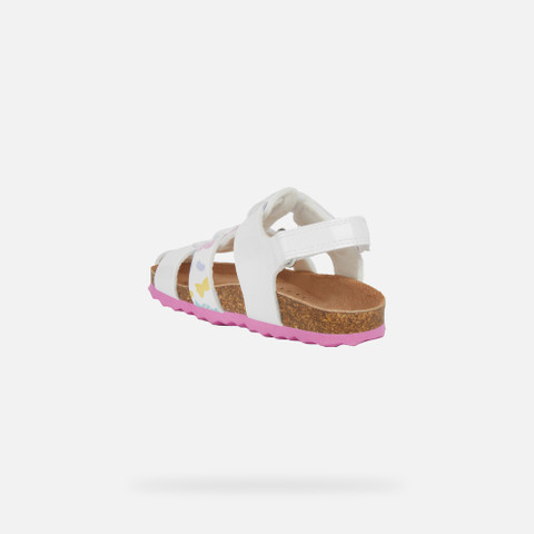closed toe sandals SANDAL CHALKI TODDLER GIRL White/Multicolor - image number 3 | GEOX