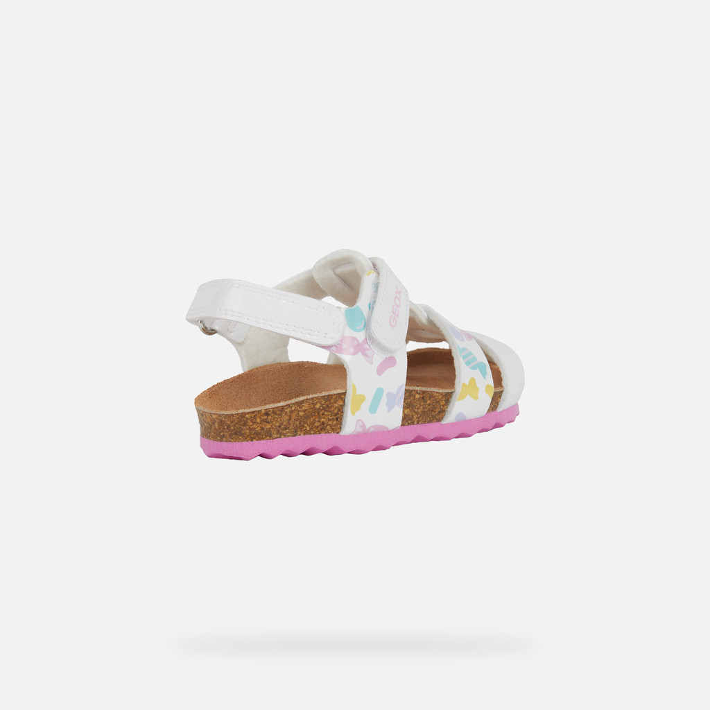closed toe sandals SANDAL CHALKI TODDLER GIRL White/Multicolor - image number 4 | GEOX