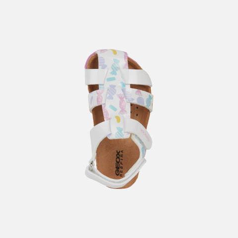 closed toe sandals SANDAL CHALKI TODDLER GIRL White/Multicolor - image number 5 | GEOX