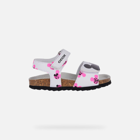 Minnie SANDAL CHALKI BABY White/Fluo Fuchsia - image number 1 | GEOX