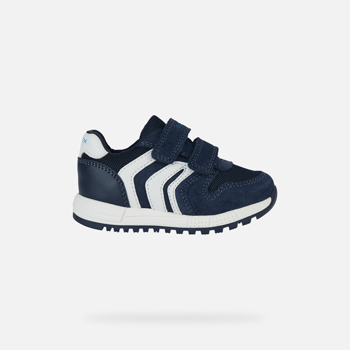 Sneakers with straps ALBEN BABY Navy/White | GEOX