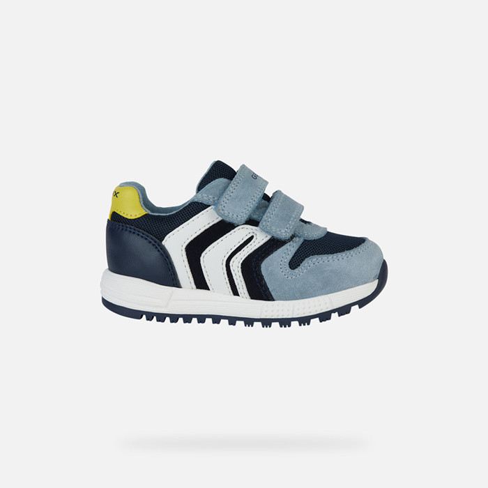Sneakers mit riemchen ALBEN BABY Helles Azurblau/Marineblau | GEOX