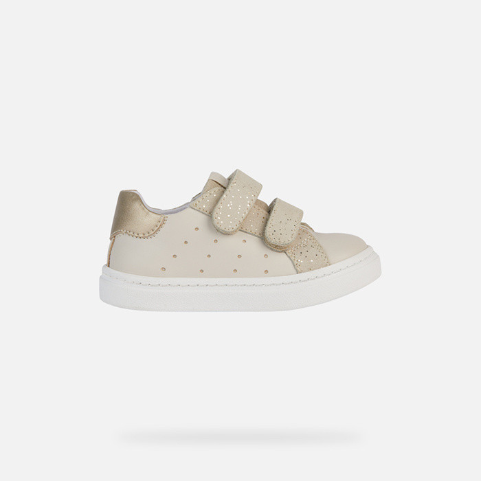 Sneakers with straps NASHIK TODDLER GIRL Beige/Platinum | GEOX