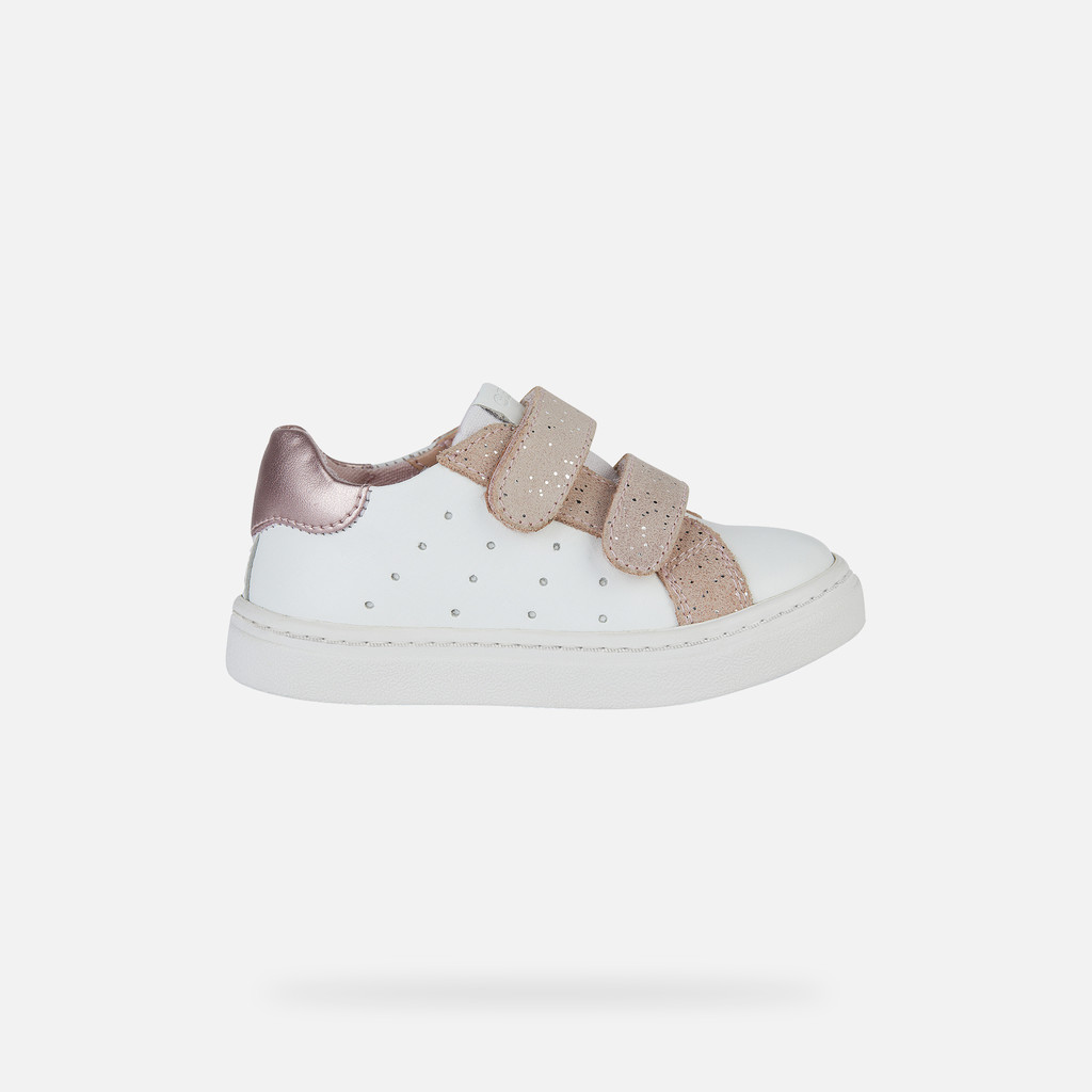 sneakers with straps NASHIK TODDLER GIRL White/Old Rose - image number 1 | GEOX
