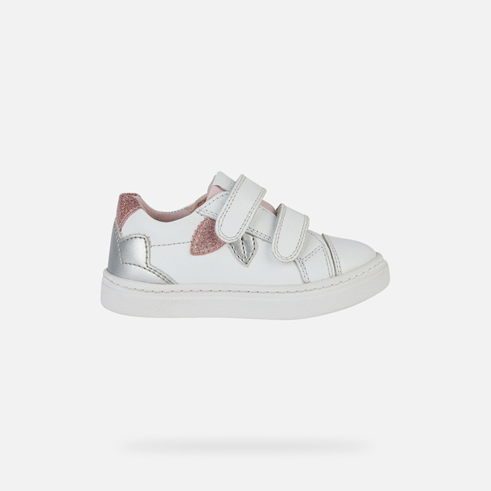 Sneakers with straps NASHIK TODDLER GIRL White/Silver | GEOX