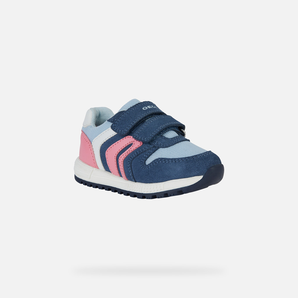 sneakers with straps ALBEN BABY Avio/Light coral - image number 2 | GEOX