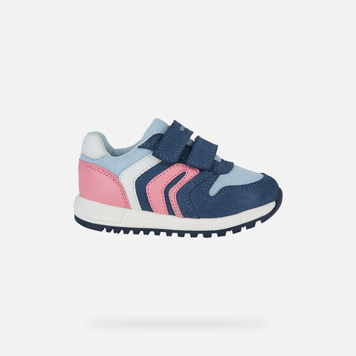 Sneakers mit riemchen ALBEN BABY Avioblau/Helles Korallenrot | GEOX
