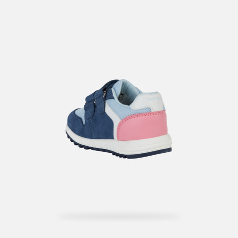 sneakers with straps ALBEN BABY Avio/Light coral - image number 3 | GEOX