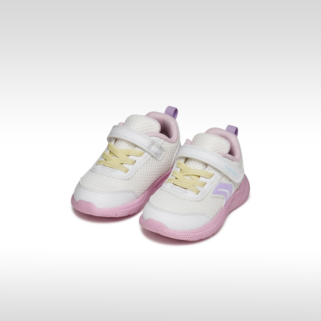 Niedrige Sneakers SPRINTYE BABY Wei&szlig;/Rosa - image number 1 | GEOX