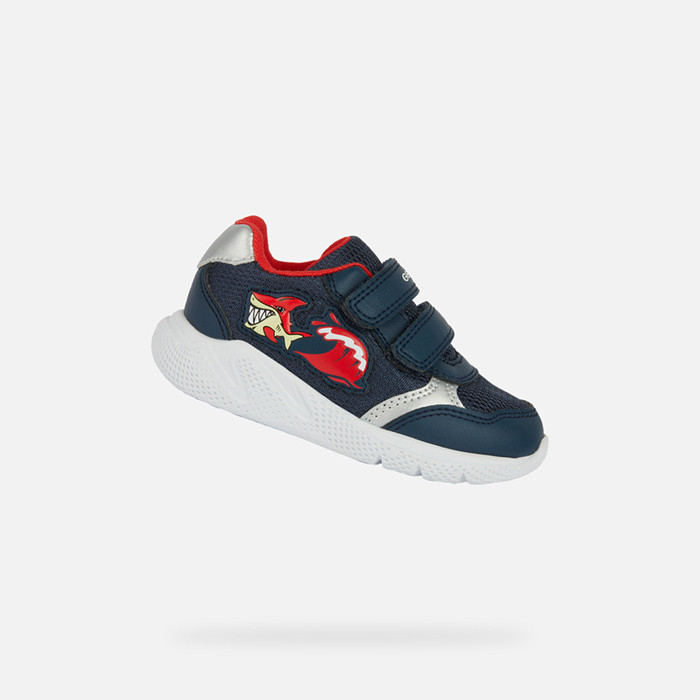 Sneakers with straps SPRINTYE TODDLER BOY Navy/Red | GEOX
