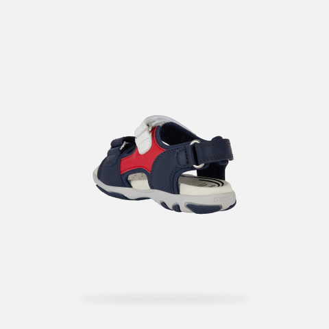 sandals with straps SANDAL FLAFFEE TODDLER BOY Navy/Red - image number 3 | GEOX