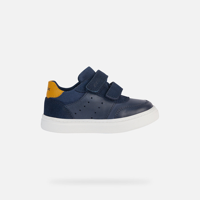 Sneakers with straps NASHIK TODDLER Navy/Ochre Yellow | GEOX