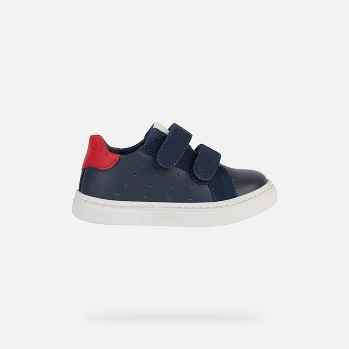 Sneakers à scratch NASHIK BÉBÉ Bleu marine/Rouge | GEOX