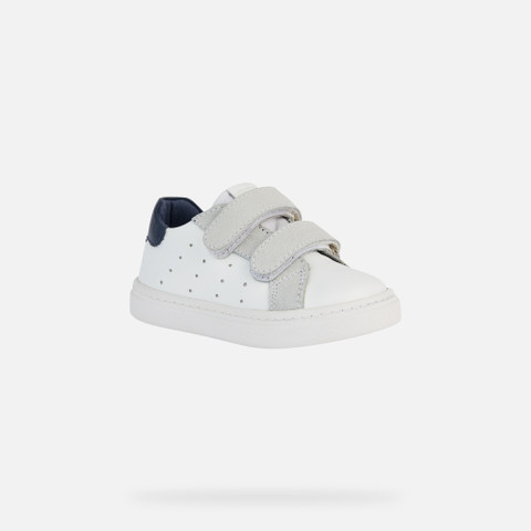 sneakers with straps NASHIK BABY White/Navy - image number 2 | GEOX