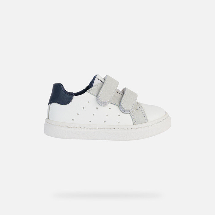 Sneakers à scratch NASHIK BÉBÉ Blanc/Bleu marine | GEOX