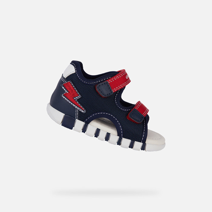 Sandals with straps SANDAL IUPIDOO TODDLER Navy/Red | GEOX