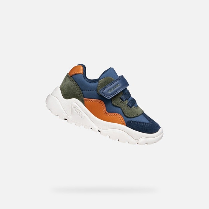 Breathable running shoes CIUFCIUF BABY Light Navy/Orange | GEOX