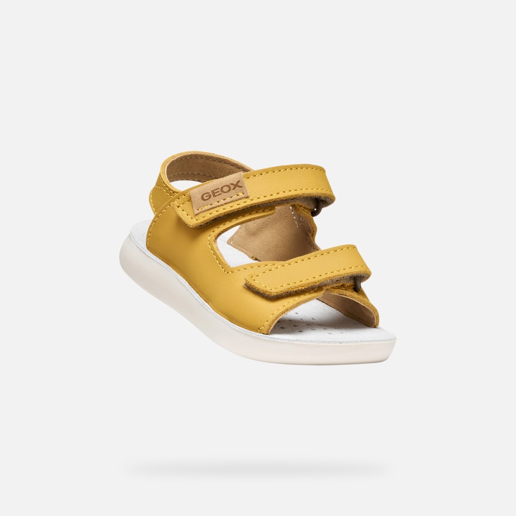 Sandals with straps SANDAL LIGHTFLOPPY BABY Ochre Yellow - image number 4 | GEOX