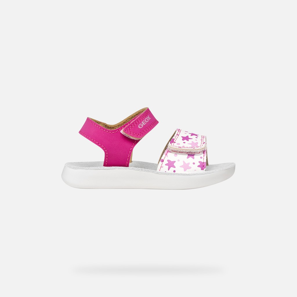 Sandal Lightfloppy Petite Fille Fuchsia/blanc
