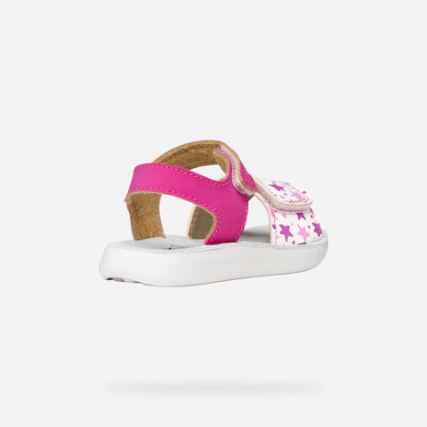 Sandals with straps SANDAL LIGHTFLOPPY TODDLER GIRL Fuchsia/White - image number 4 | GEOX