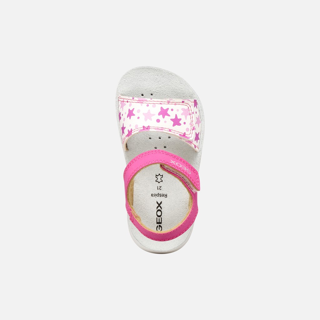 Sandals with straps SANDAL LIGHTFLOPPY TODDLER GIRL Fuchsia/White - image number 5 | GEOX