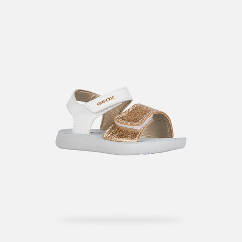 sandals with straps SANDAL LIGHTFLOPPY TODDLER GIRL White/Gold - image number 2 | GEOX