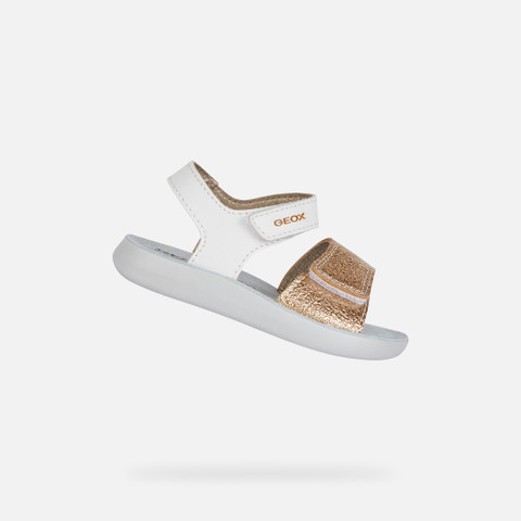 sandals with straps SANDAL LIGHTFLOPPY TODDLER GIRL White/Gold - image number 0 | GEOX