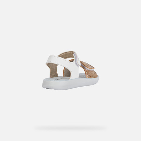 sandals with straps SANDAL LIGHTFLOPPY TODDLER GIRL White/Gold - image number 4 | GEOX
