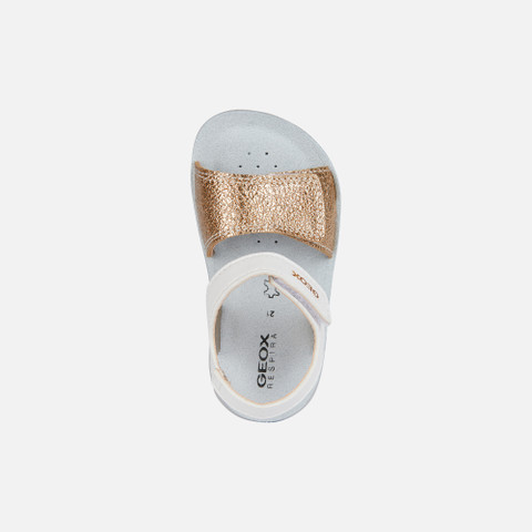 sandals with straps SANDAL LIGHTFLOPPY TODDLER GIRL White/Gold - image number 5 | GEOX