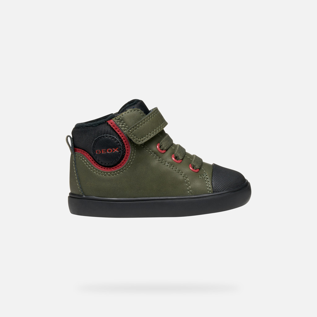 High top sneakers GISLI TODDLER BOY Dark Green/Black - image number 1 | GEOX