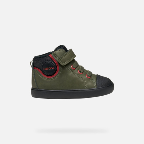 High top sneakers GISLI TODDLER BOY Dark Green/Black - image number 1 | GEOX