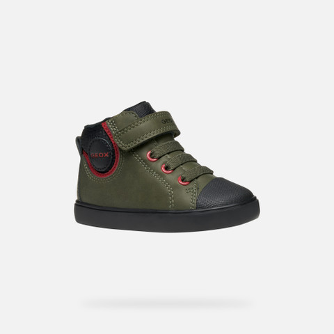 High top sneakers GISLI TODDLER BOY Dark Green/Black - image number 2 | GEOX