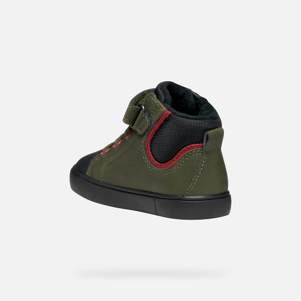 High top sneakers GISLI TODDLER BOY Dark Green/Black - image number 3 | GEOX