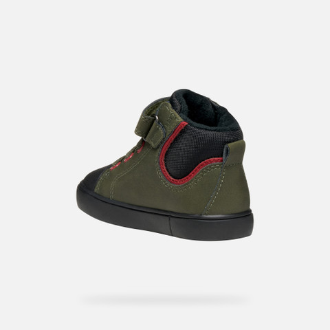 High top sneakers GISLI TODDLER BOY Dark Green/Black - image number 3 | GEOX