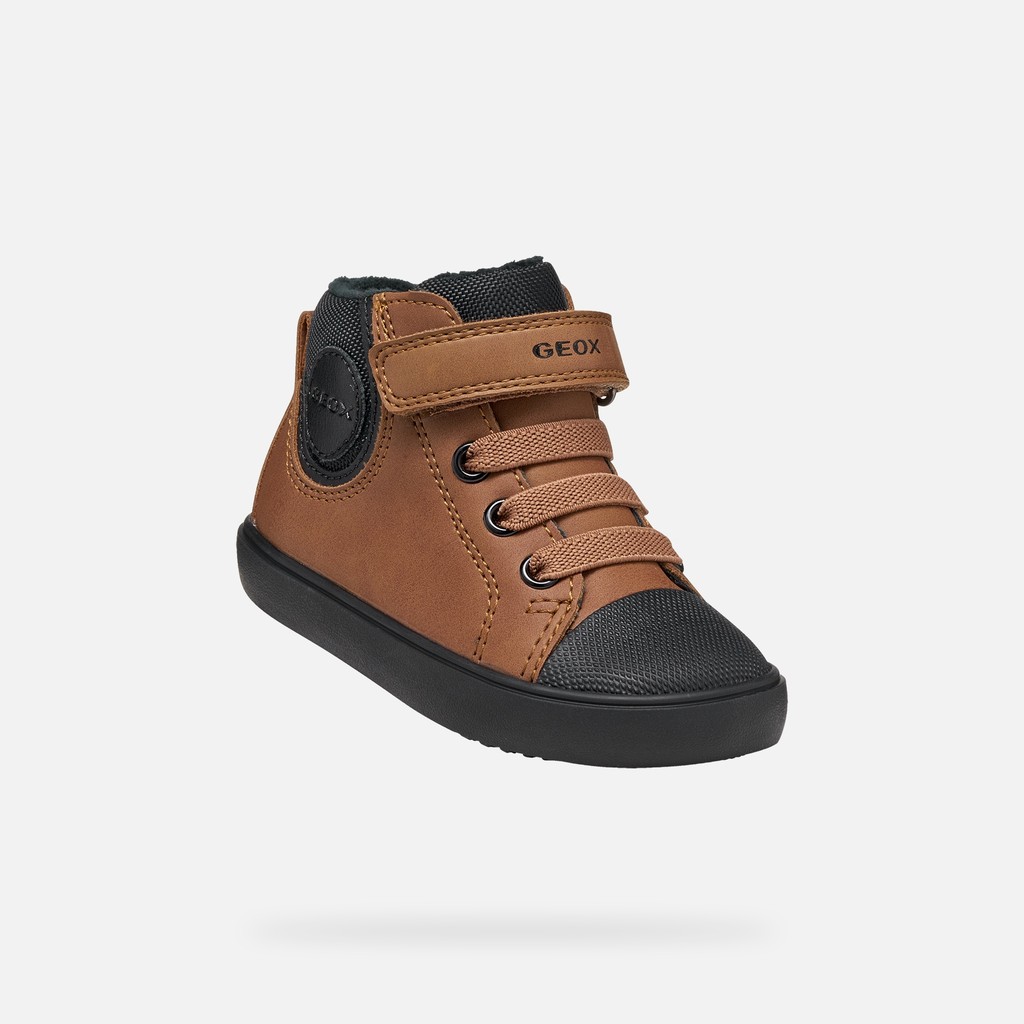 Velcro shoes GISLI TODDLER Brown/Black - image number 4 | GEOX