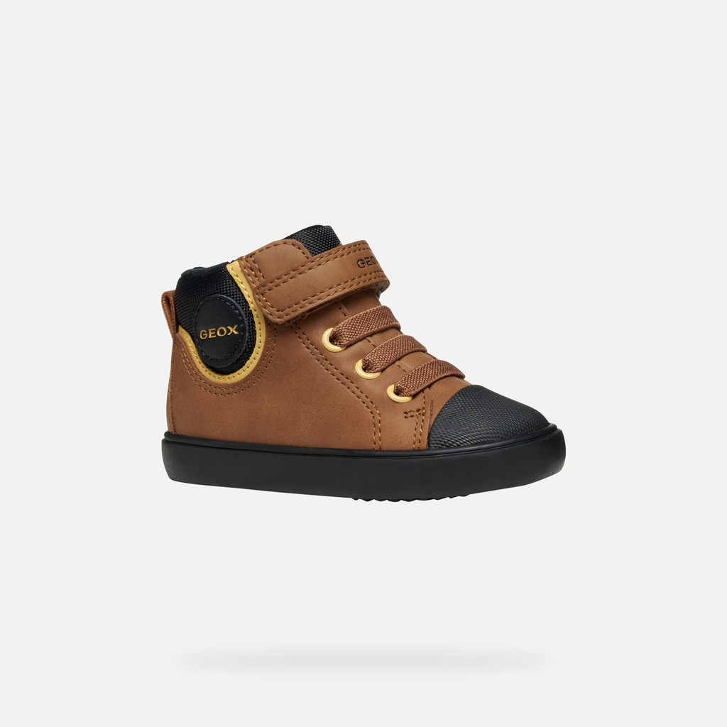 High top sneakers GISLI TODDLER Tobacco/Black - image number 2 | GEOX