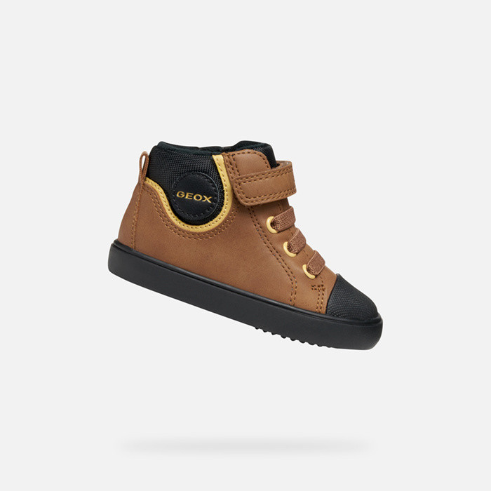 Hohe Sneakers GISLI KLEINKIND JUNGE Tabak/Schwarz | GEOX