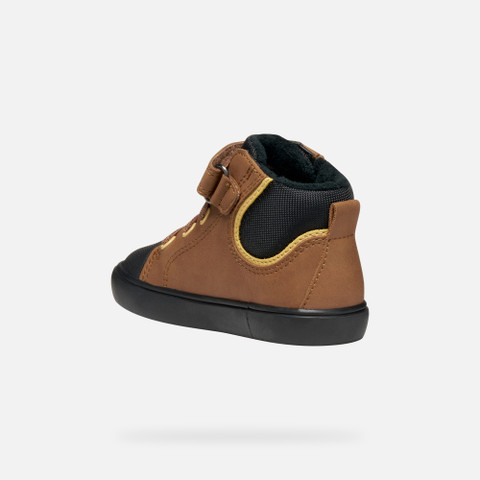 High top sneakers GISLI TODDLER Tobacco/Black - image number 3 | GEOX