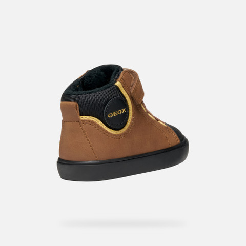 High top sneakers GISLI TODDLER Tobacco/Black - image number 4 | GEOX
