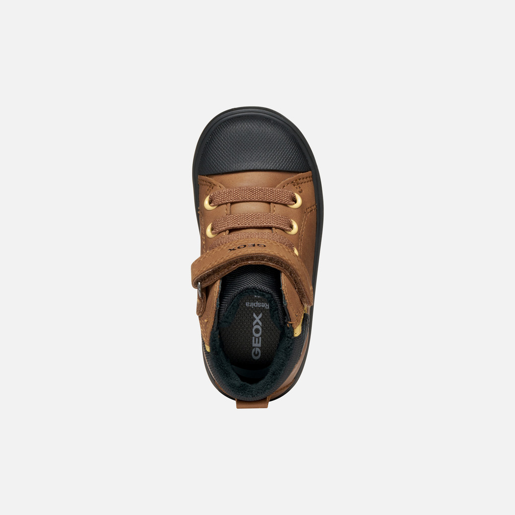 High top sneakers GISLI TODDLER Tobacco/Black - image number 5 | GEOX