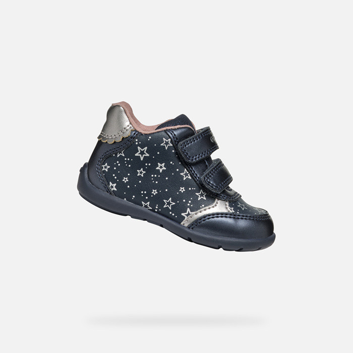 Sneakers with straps ELTHAN BABY GIRL Navy/Dark silver | GEOX