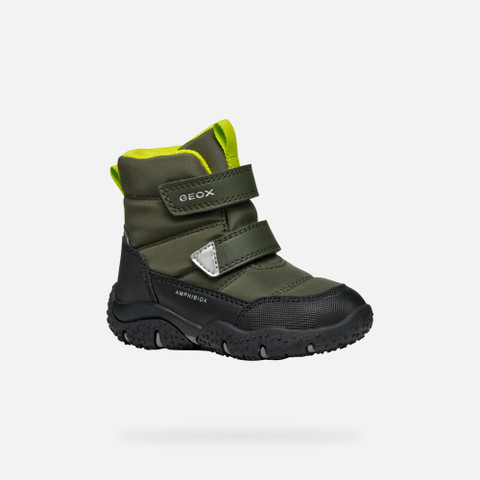 Winter boots BALTIC ABX BABY Dark green/Lime green - image number 2 | GEOX