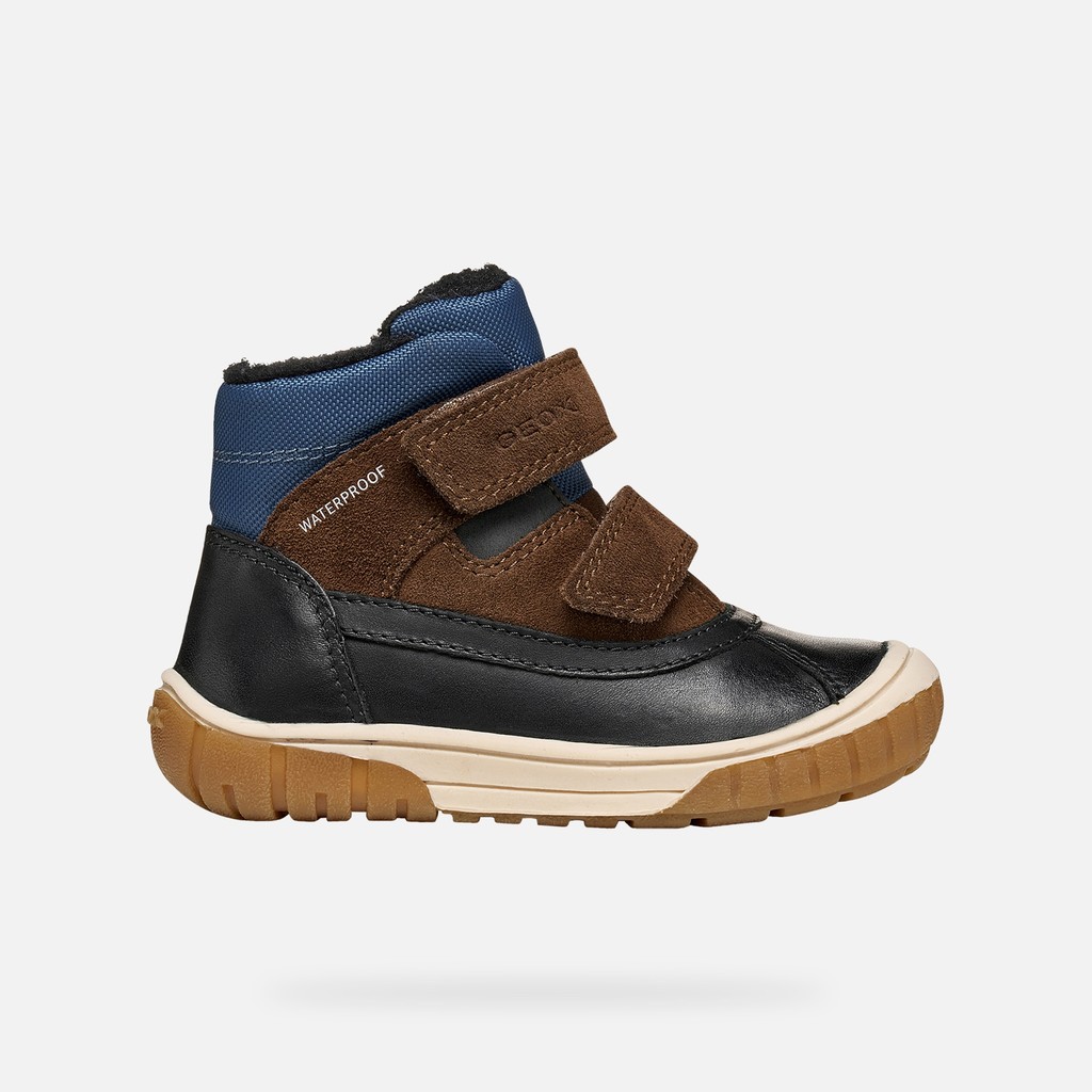 Waterproof ankle boots OMAR   BABY Black/Dark Brown - image number 1 | GEOX