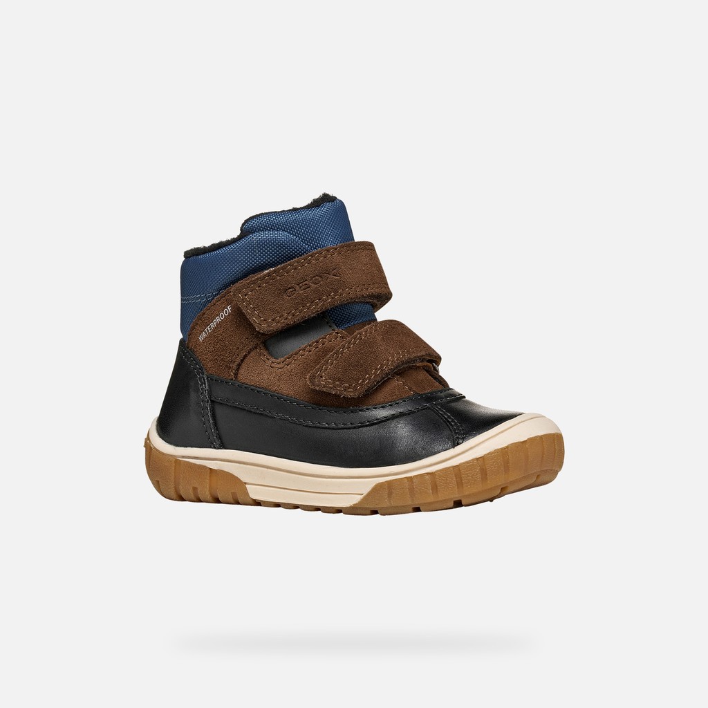Waterproof ankle boots OMAR   BABY Black/Dark Brown - image number 2 | GEOX