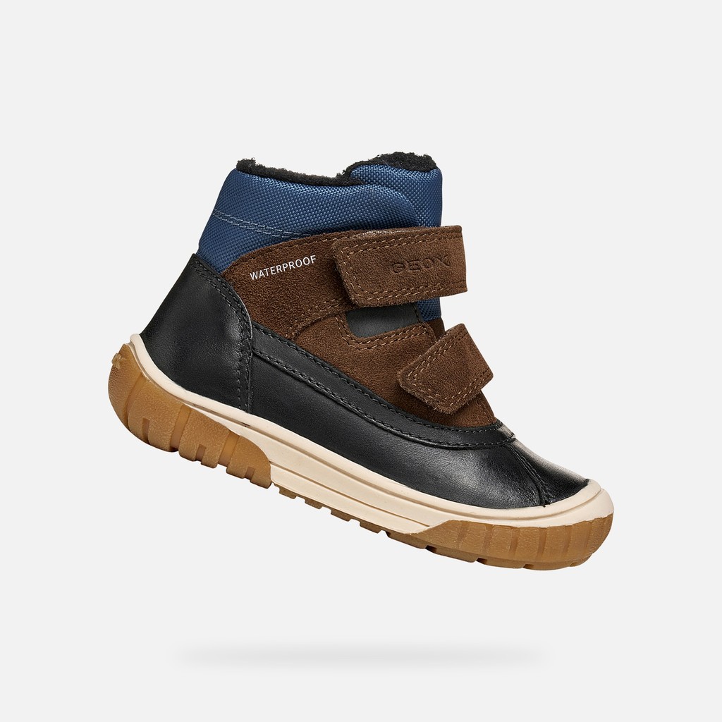 Waterproof ankle boots OMAR   BABY Black/Dark Brown - image number 0 | GEOX